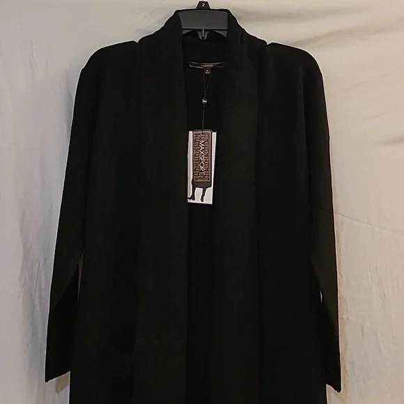 Max Sport Black Knit Long Cardigan Sweater - Picture 7 of 9
